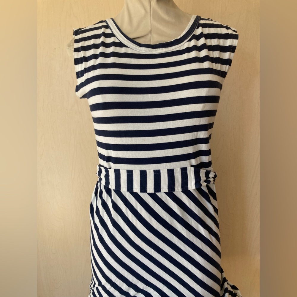 Navy Blue Striped Dress